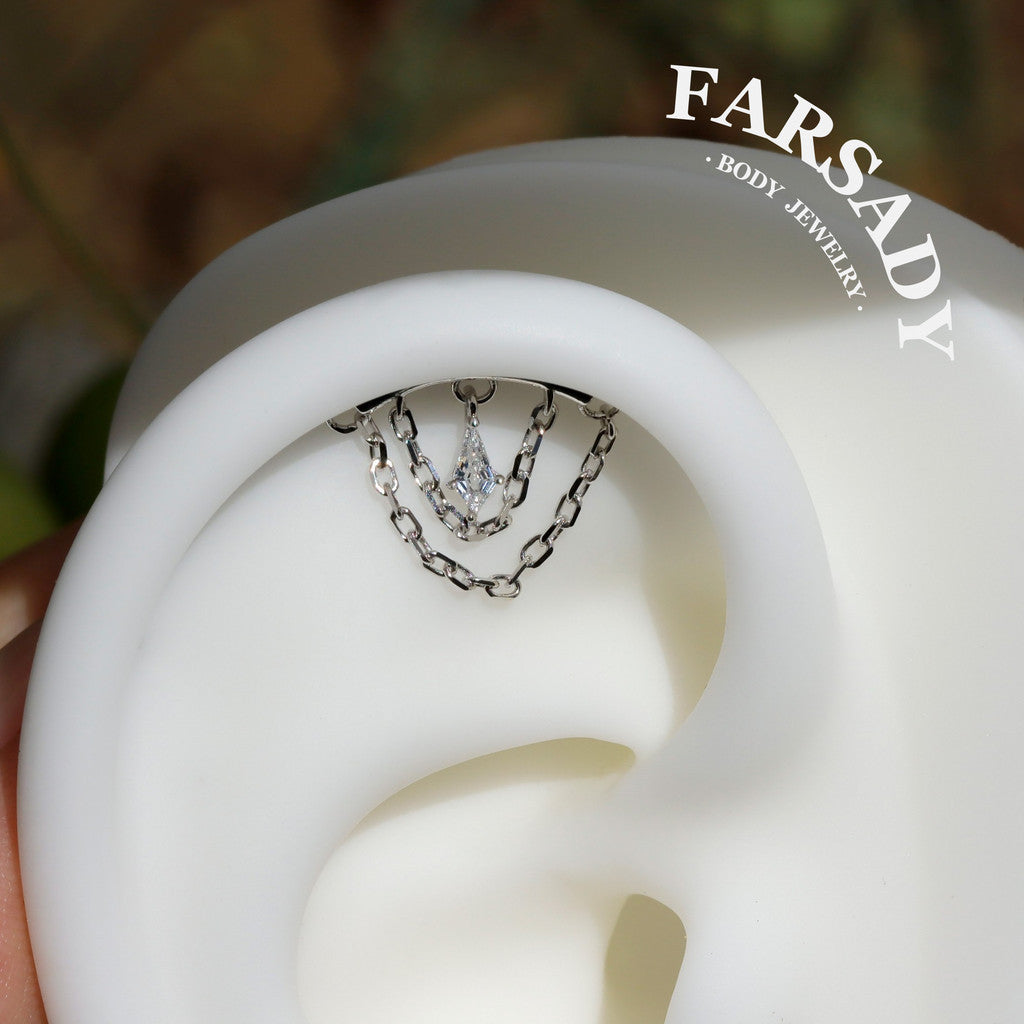 Hidden Helix Piercing Threadless Push In Stud • Sterling Silver Plated 18k Gold • Flat Back Hidden Rook Cartilage Earrings 16g/18g/20g