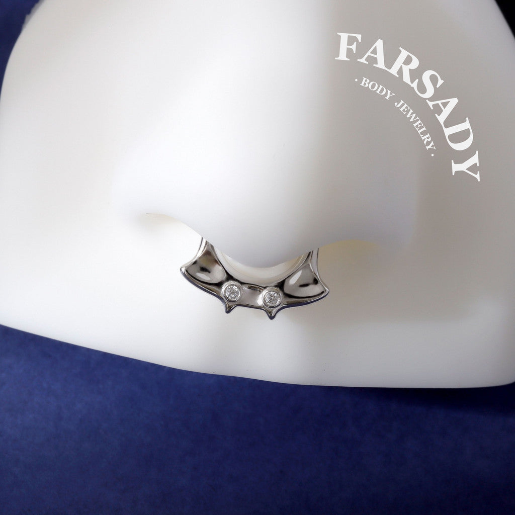 Soft Manta - Sterling Silver Hinged Clicker Hoop / Fits 16G Septum Ring Helix Conch Daith Earring