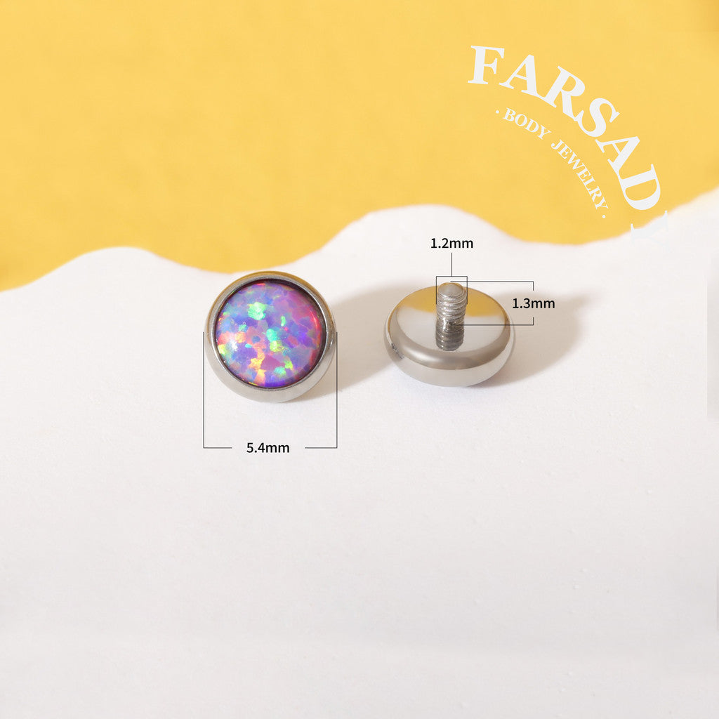 Opal Chroma - F136 Titanium Colorful CZ Replacement Tops / Fits 14G Internal Thread Belly Button Ring