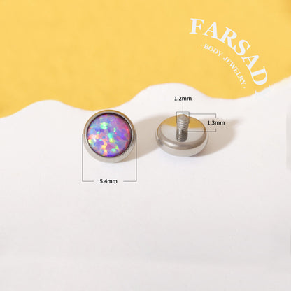 Opal Chroma - F136 Titanium Colorful CZ Replacement Tops / Fits 14G Internal Thread Belly Button Ring