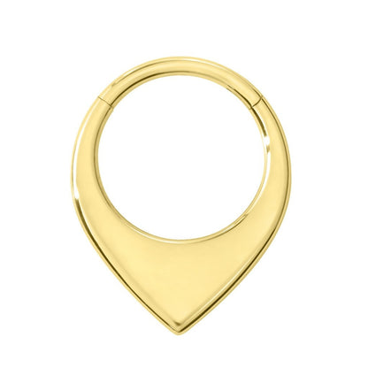 Polished V Shap - ASTM F136 Titanium Hinged Clicker Hoop / Fits 16G Septum Ring Helix Conch Cartilage Earring / Elegant Minimal Piercing, Hypoallergenic Jewelry for Sensitive Skin