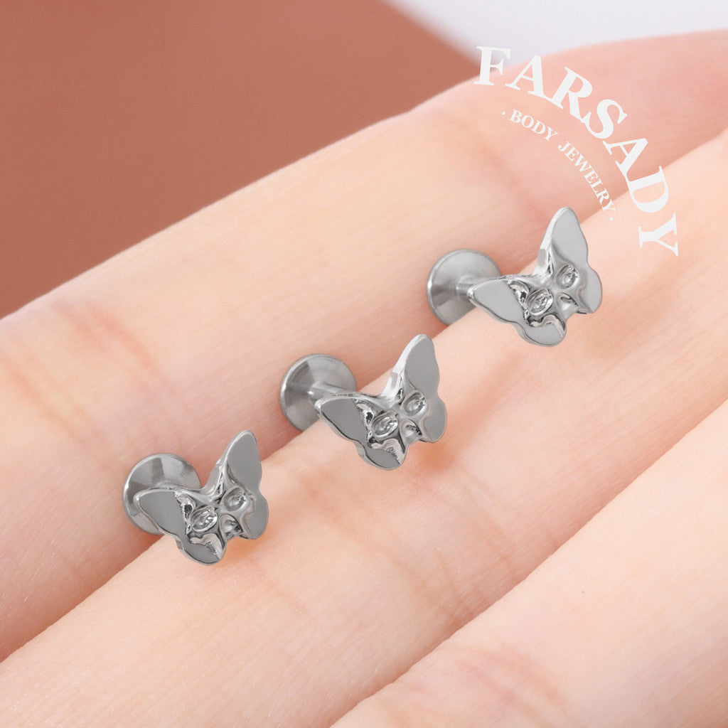 Skull Metamorph - F136 Titanium Internally Threaded Stud / Fits Cartilage Helix Tragus Lobe Nostril Piercing
