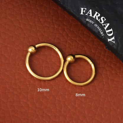 Orb Loop - ASTM F136 Titanium Hinged Clicker Hoop / Fits 16G Septum Ring Helix Conch Cartilage Earring