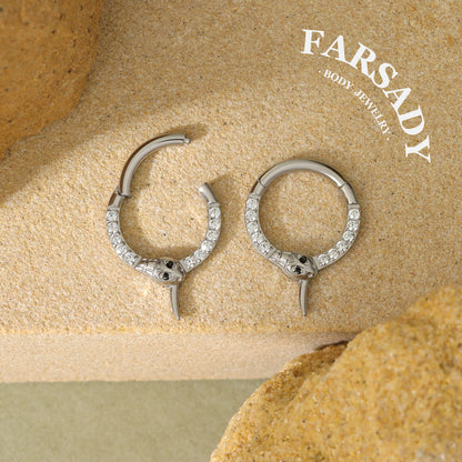 Gilded Serpent - ASTM F136 Titanium Hinged Clicker Hoop / Fits 16G Septum Ring Helix Conch Cartilage Earring