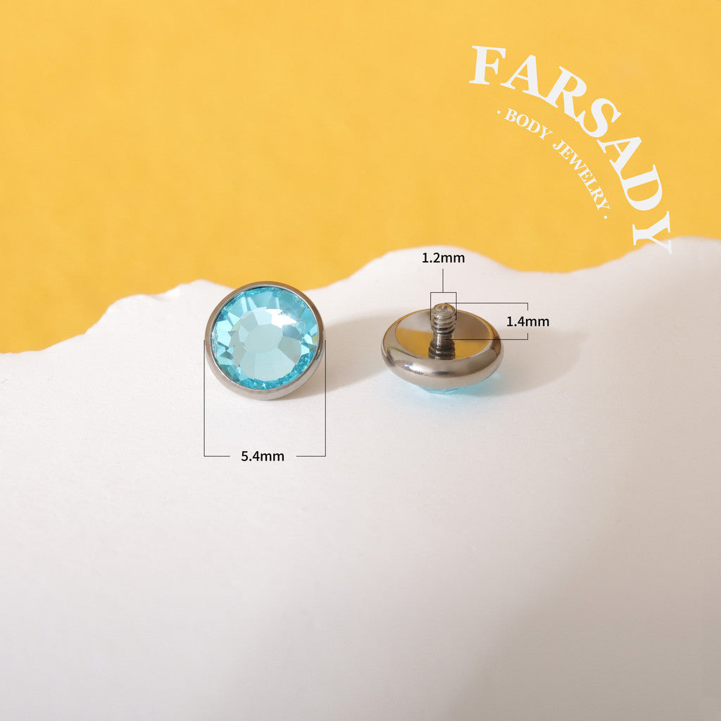 Opal Chroma - F136 Titanium Colorful CZ Replacement Tops / Fits 14G Internal Thread Belly Button Ring
