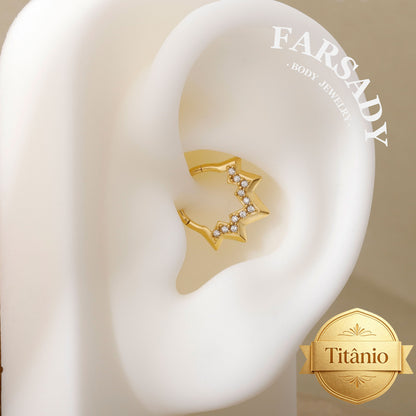 Lightning Vein - 316L Hinged Clicker Hoop / Fits 16G Septum Ring Helix Conch Cartilage Earring