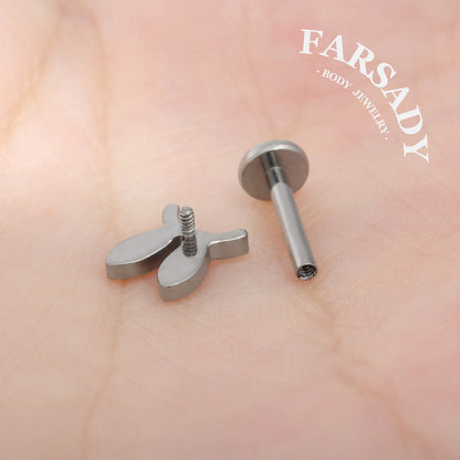 Lunar Ears - F136 Titanium Internally Threaded Stud / Fits Cartilage Helix Tragus Lobe Nostril Piercing