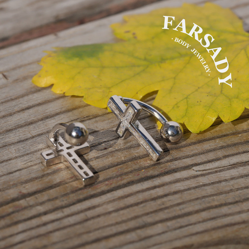 14G S925 Sterling Silver Cross CZ Belly Button Ring 6mm 8mm 10mm 12mm Bar Length Navel Piercing Elegant Daily Wear Jewelry With Gift Box