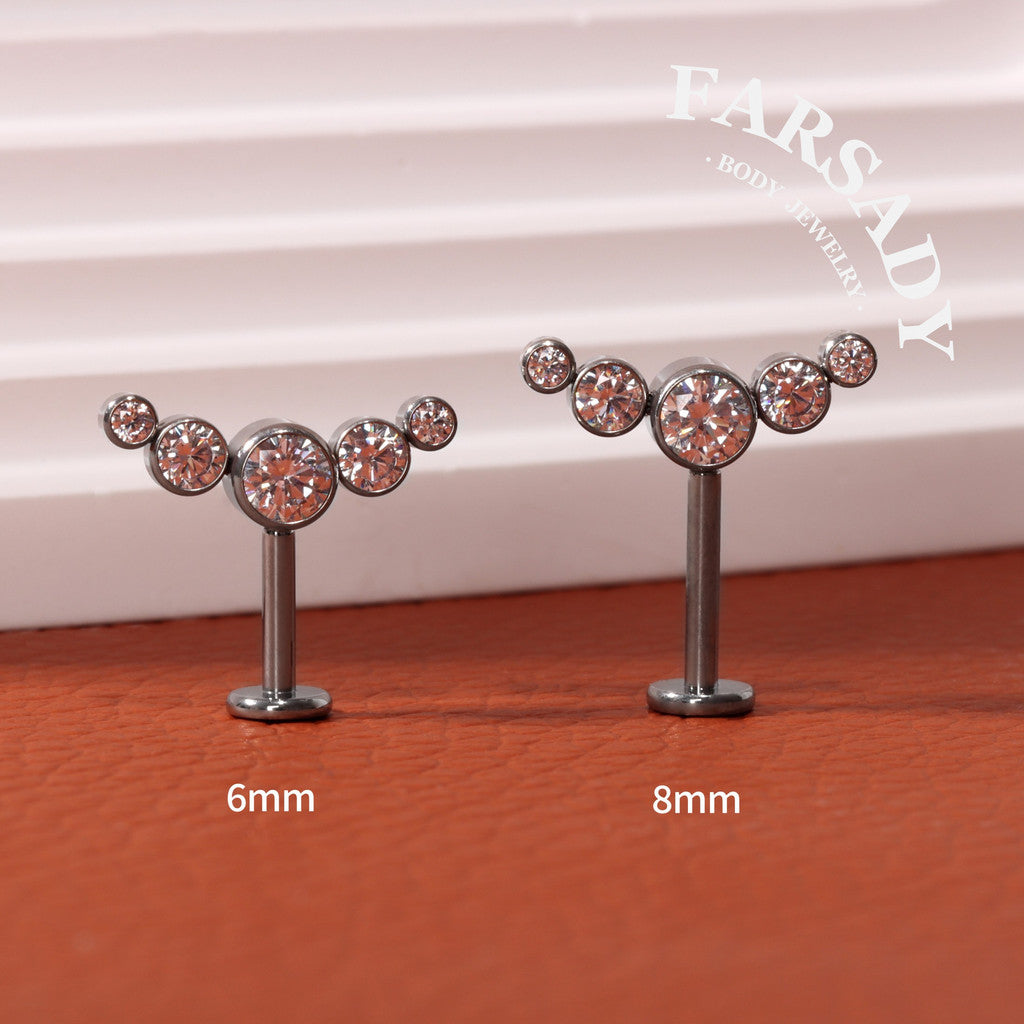 Stellar Arch - F136 Titanium Internally Threaded Stud / Fits Vertical Helix Hidden Rook Earring