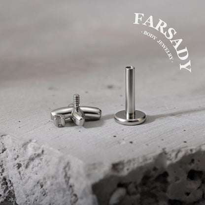 Petal Whisper - F136 Titanium Internally Threaded Stud / Fits Cartilage Helix Tragus Lobe Nostril Piercing