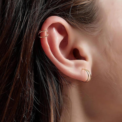 Double Wire - 925 Silver Spiral Hoop / Fit 20G Nose Ring Helix Earlobe Conch Earring
