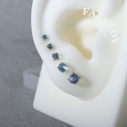 Selene Orb - F136 Titanium Natural Moonstone Replacement Tops / Fits Internal Thread Ear Studs