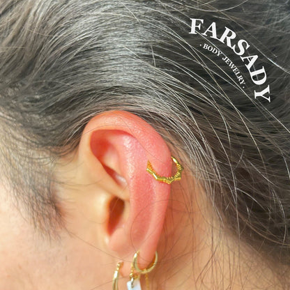 16G 316L Steel Flower Septum Ring Hinged Daith Helix Earring Silver Gold Septum Piercing Hoop 1.2*8mm 1.2*10mm Daily Wear Gift Jewelry for Women