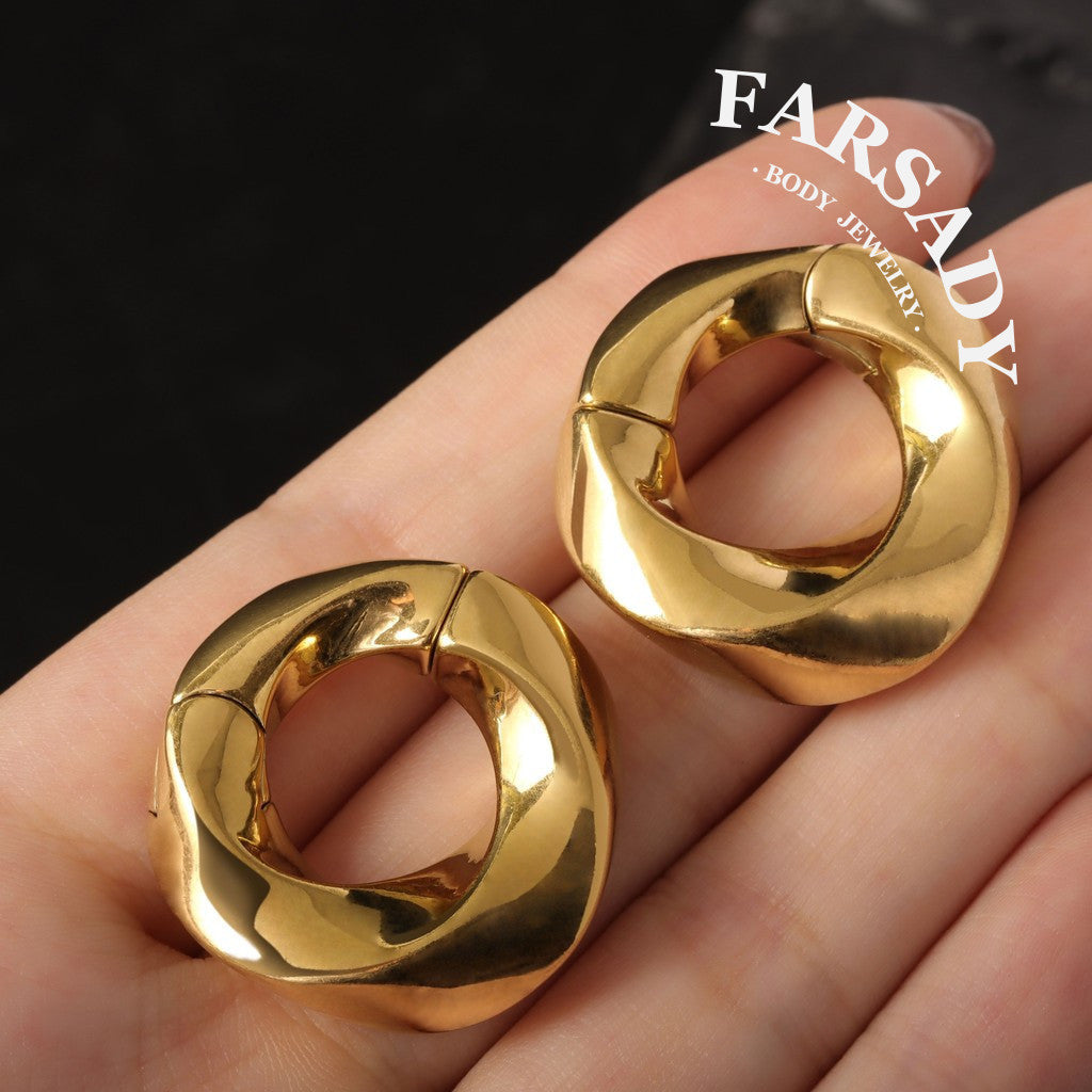 Mobius Ear Weights/ 6mm Gauge for Stretched Ear/ 2G Ear Plug/ Heavy Gauge Ring/ Ear Weights Hoop/ Ear Lobe Hanger