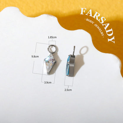 Polaris Gem Teardrop - F136 Titanium Colorful CZ Dangle Charm / Interchangeable Hoop Earring Pendant for Helix Daith Cartilage Piercing