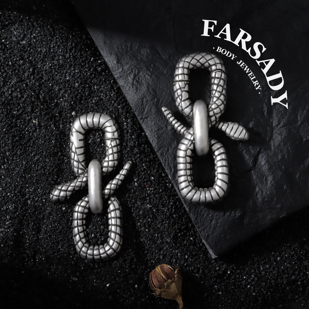 Serpens Volutus - 316L Magnetic Hinged Ear Weights / Fits 3G 2G Stretched Ear Lobes Tunnels Plugs