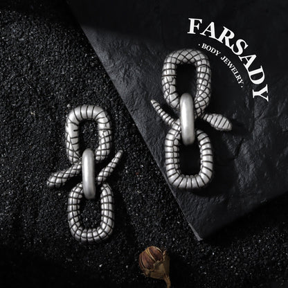 Serpens Volutus - 316L Magnetic Hinged Ear Weights / Fits 3G 2G Stretched Ear Lobes Tunnels Plugs