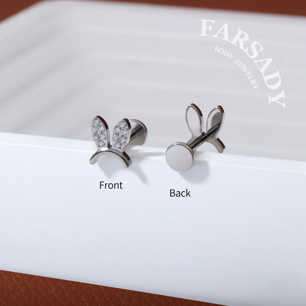 Lunar Ears - F136 Titanium Internally Threaded Stud / Fits Cartilage Helix Tragus Lobe Nostril Piercing