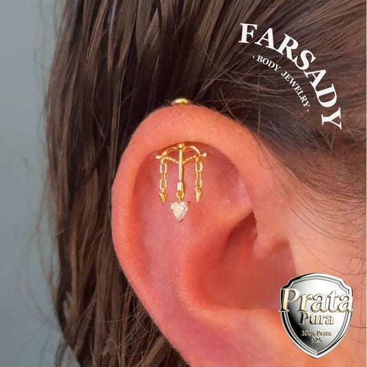 Argent Cupid - 925 Silver Threadless Stud