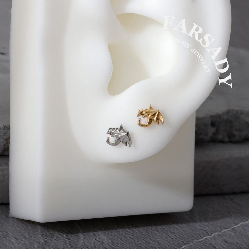 Dragon Opal - F136 Titanium Internally Threaded Stud / Fits Cartilage Helix Tragus Lobe Nostril Piercing