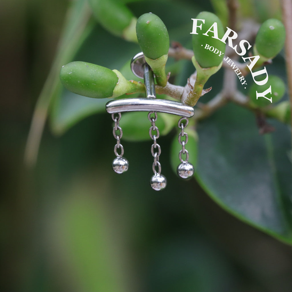 Bead Cascade - F136 Titanium Internally Threaded Stud / Fits Cartilage Helix Tragus Lobe Piercing
