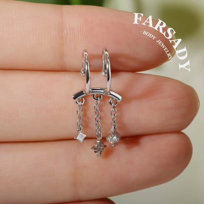 Stellar Fringe- 316L Fake Helix Earring C-Hoop Piercing