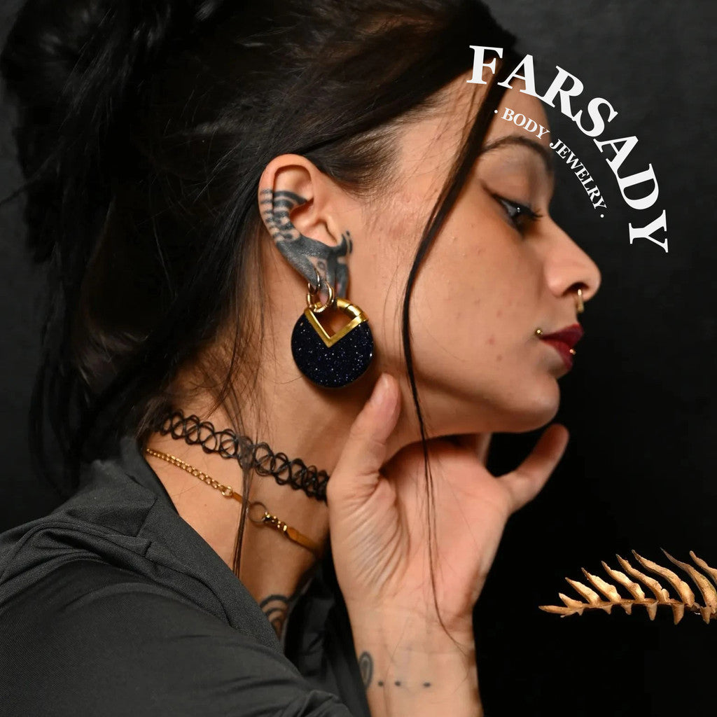 Amethyst Nox - 316L Magnetic Hinged Ear Weights / Fits 3G 2G Stretched Ear Lobes Tunnels Plugs