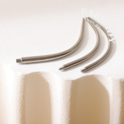 F136 Titanium Curved Insertion Taper - 18G 16G 14G Piercing Guide Pin for Internally Threaded Ear Stud Belly Button Ring Barbell