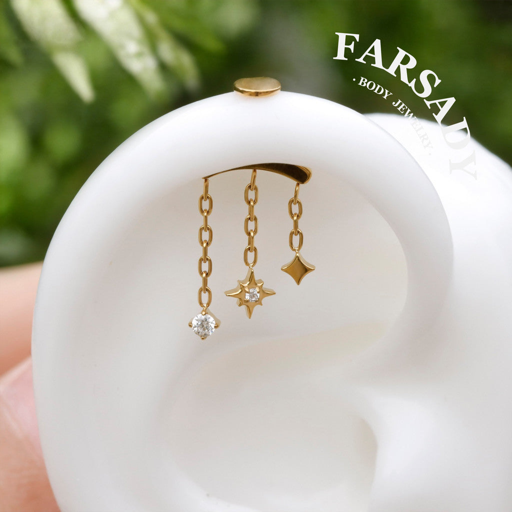 Celestial Frost- Sterling Silver Push In Stud