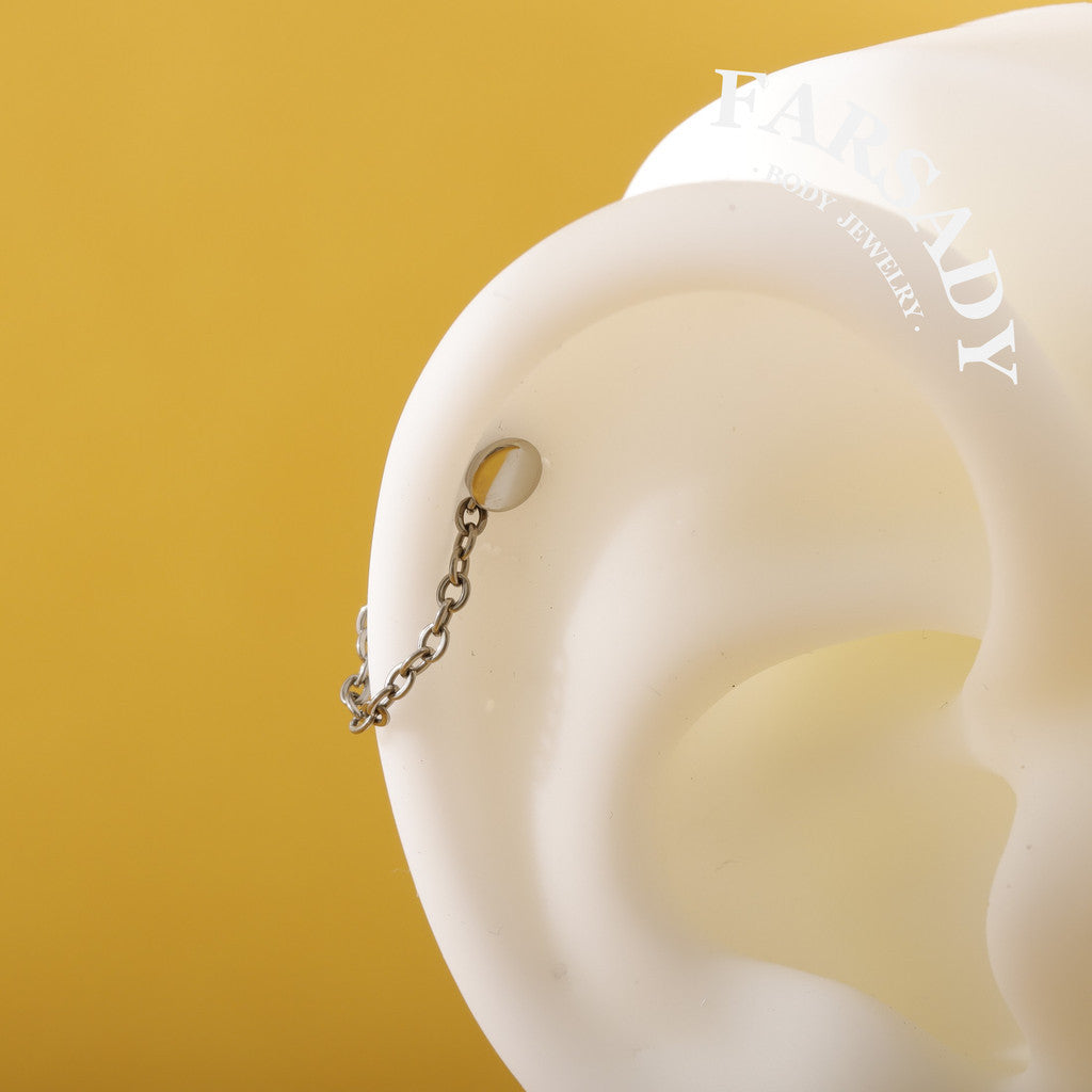 Minimalist Titanium Chain Charm for Helix Tragus Conch Earrings | DIY Earring Accessory in Multiple Sizes
