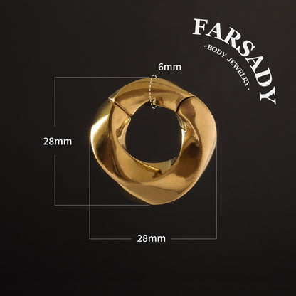Mobius Ear Weights/ 6mm Gauge for Stretched Ear/ 2G Ear Plug/ Heavy Gauge Ring/ Ear Weights Hoop/ Ear Lobe Hanger