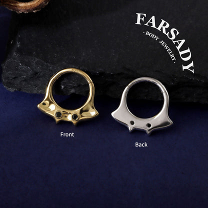 16G Manta Ray Septum Ring| Sterling Silver Daith ewelry 8mm| Original Design Septum Clicker| Gold Helix Piercing| Gothic Halloween Jewelry