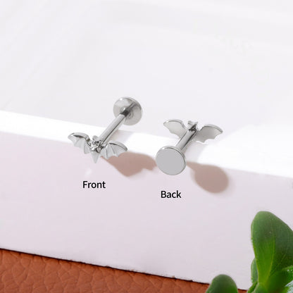 Nocturne Wing - F136 Titanium Internally Threaded Stud / Fits Cartilage Helix Tragus Lobe Nostril Piercing