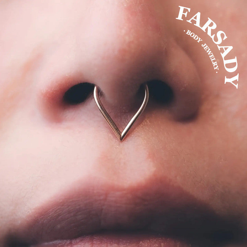V Apex - ASTM F136 Titanium Hinged Clicker Hoop / Fits 16G Septum Ring Helix Conch Cartilage Earring / Elegant Minimal Piercing, Hypoallergenic Jewelry for Sensitive Skin