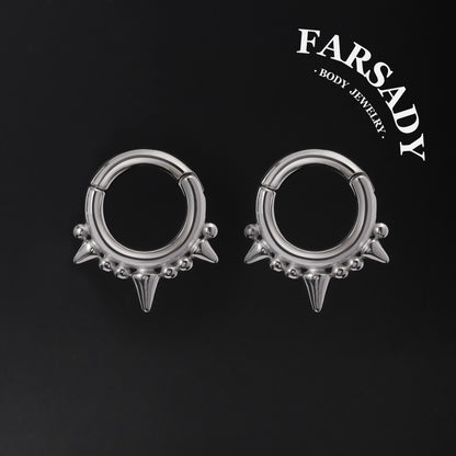 Spikes Ear Weights Hanger with Magnetic Clasp/2G Heavy Ear Stretchered Hoop/ 6mm Ear Gauges/ Stretched Earrings/ Steel Ear Hanger
