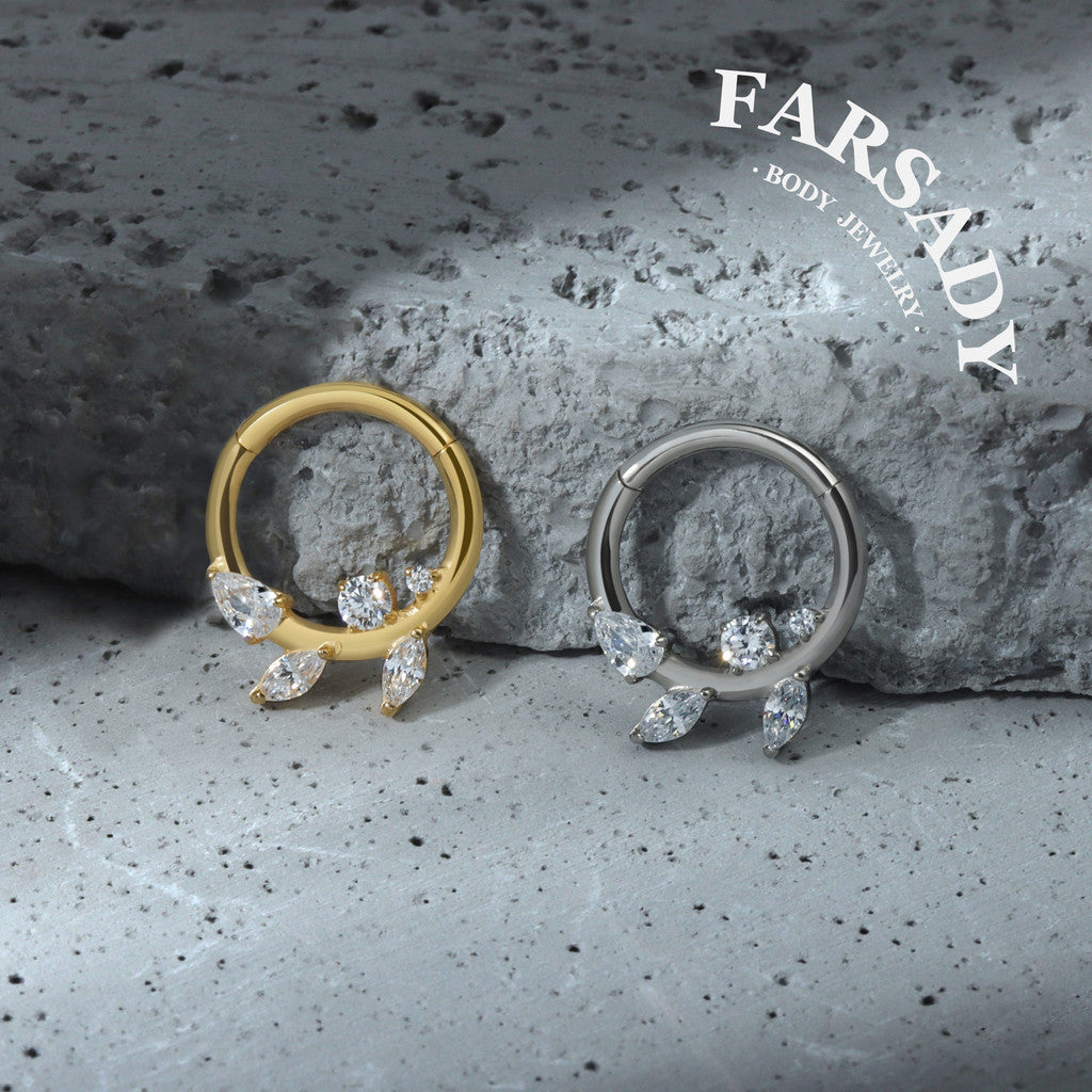 Branch Inspired - ASTM F136 Titanium Hinged Clicker Hoop / Fits 16G Septum Ring Helix Conch Cartilage Earring