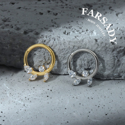 Branch Inspired - ASTM F136 Titanium Hinged Clicker Hoop / Fits 16G Septum Ring Helix Conch Cartilage Earring