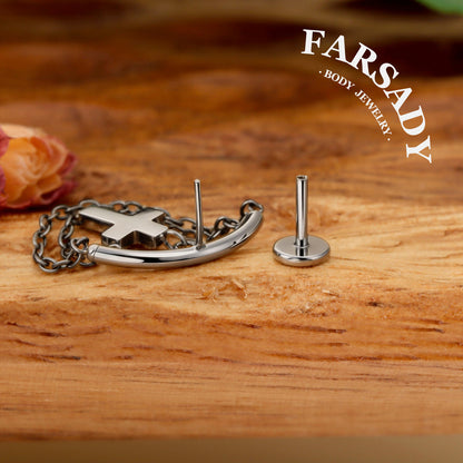 Golden Halo - F136 Titanium Threadless Stud / Fits Cartilage Helix Tragus Lobe Earring