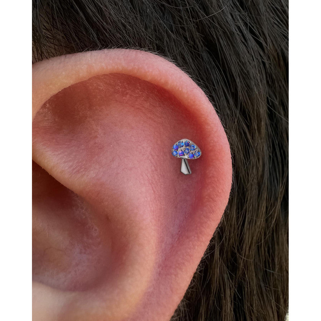 Twilight Fungi - F136 Titanium Internally Threaded Stud / Fits Cartilage Helix Tragus Lobe Nostril Piercing