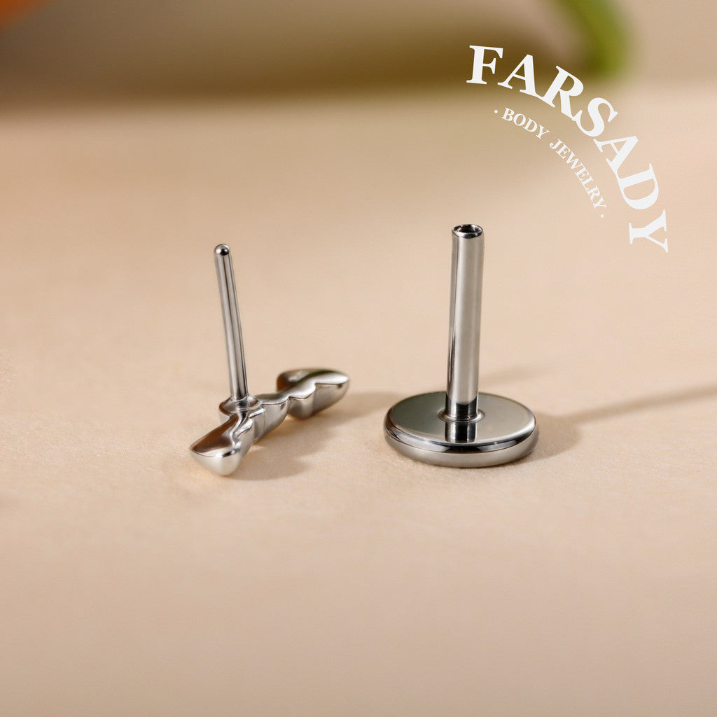 Triple Hearts - 925 Silver Threadless Stud / Fits Cartilage Helix Tragus Lobe Nostril Piercing