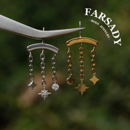 North Glimmer - Sterling Silver Push In Stud