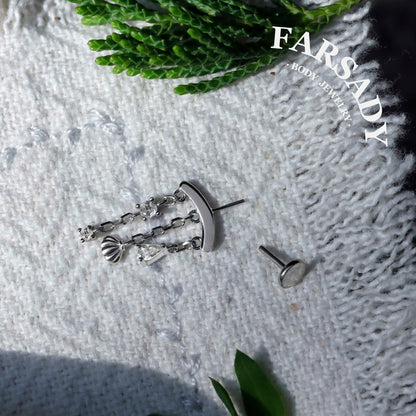 Lunar Shell - Sterling Silver Push In Stud