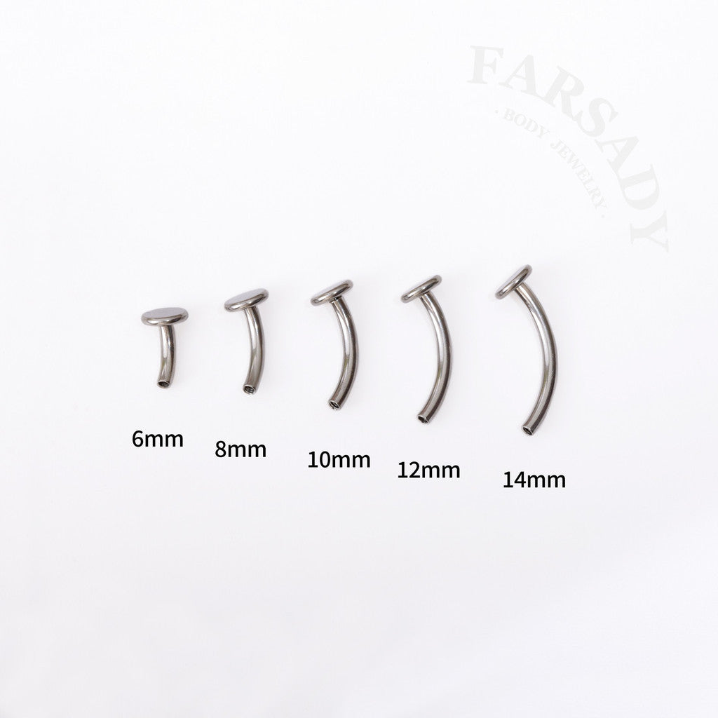 Replacement Belly Button Flat Back Bar, 14G Titanium Internally Threaded 6mm 8mm 10mm 12mm 14mm 16mm Navel Bar, DIY Body Jewelry Supplies