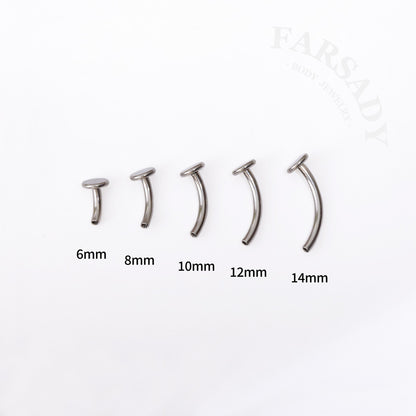 Replacement Belly Button Flat Back Bar, 14G Titanium Internally Threaded 6mm 8mm 10mm 12mm 14mm 16mm Navel Bar, DIY Body Jewelry Supplies