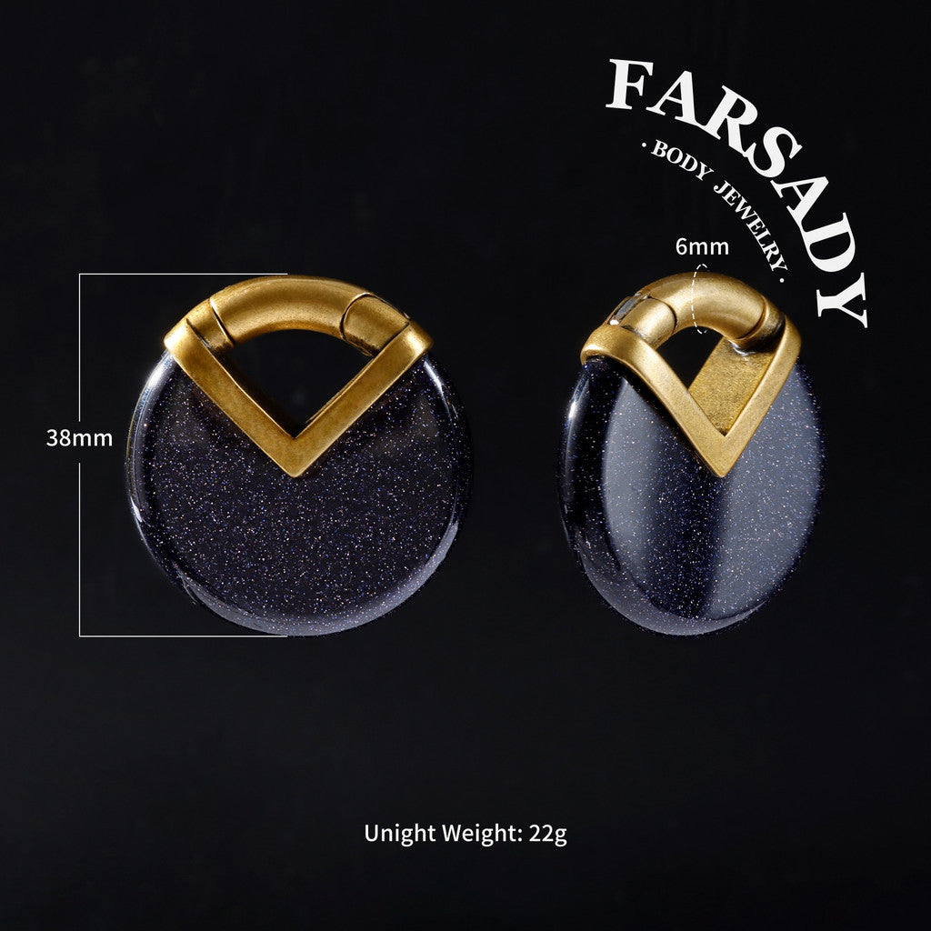 Amethyst Nox - 316L Magnetic Hinged Ear Weights / Fits 3G 2G Stretched Ear Lobes Tunnels Plugs