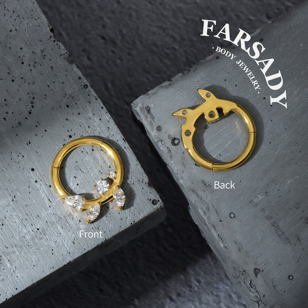 Branch Inspired - ASTM F136 Titanium Hinged Clicker Hoop / Fits 16G Septum Ring Helix Conch Cartilage Earring