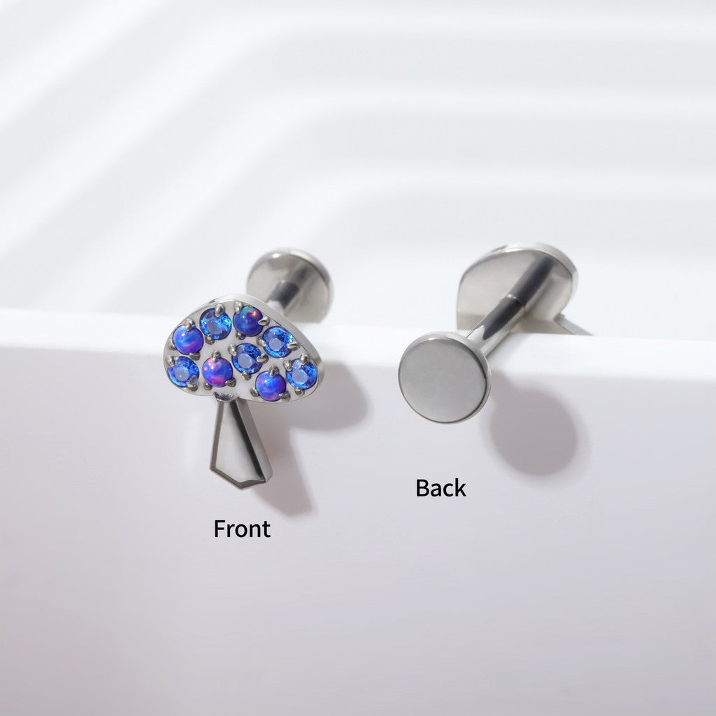 Twilight Fungi - F136 Titanium Internally Threaded Stud / Fits Cartilage Helix Tragus Lobe Nostril Piercing