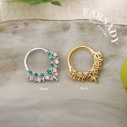 Sterling Silver Enchanted Starburst 16G Daith Earring Hoop, Sterling Silver Hoop Earrings, 8mm Daith Clicker, Helix Ring, Septum Ring, Septum Clicker Gold