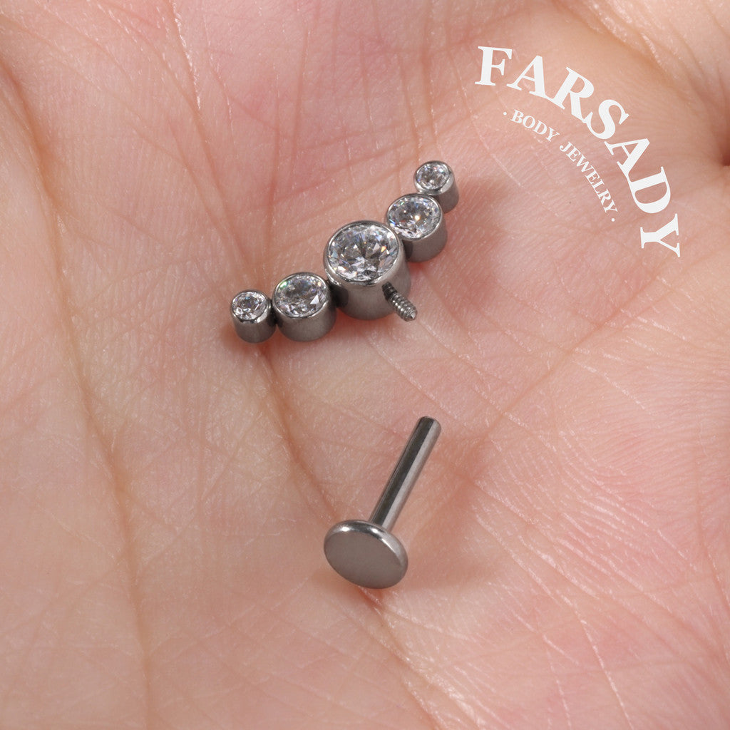 Stellar Arch - F136 Titanium Internally Threaded Stud / Fits Vertical Helix Hidden Rook Earring