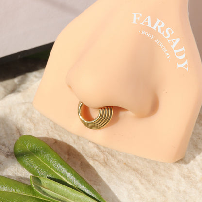 16G Titanium 5 Tier Septum Ring Hoop Earring Elegant Minimalist Piercing For Septum Helix Conch Daily Wear Body Jewelry With Gift Packaging
